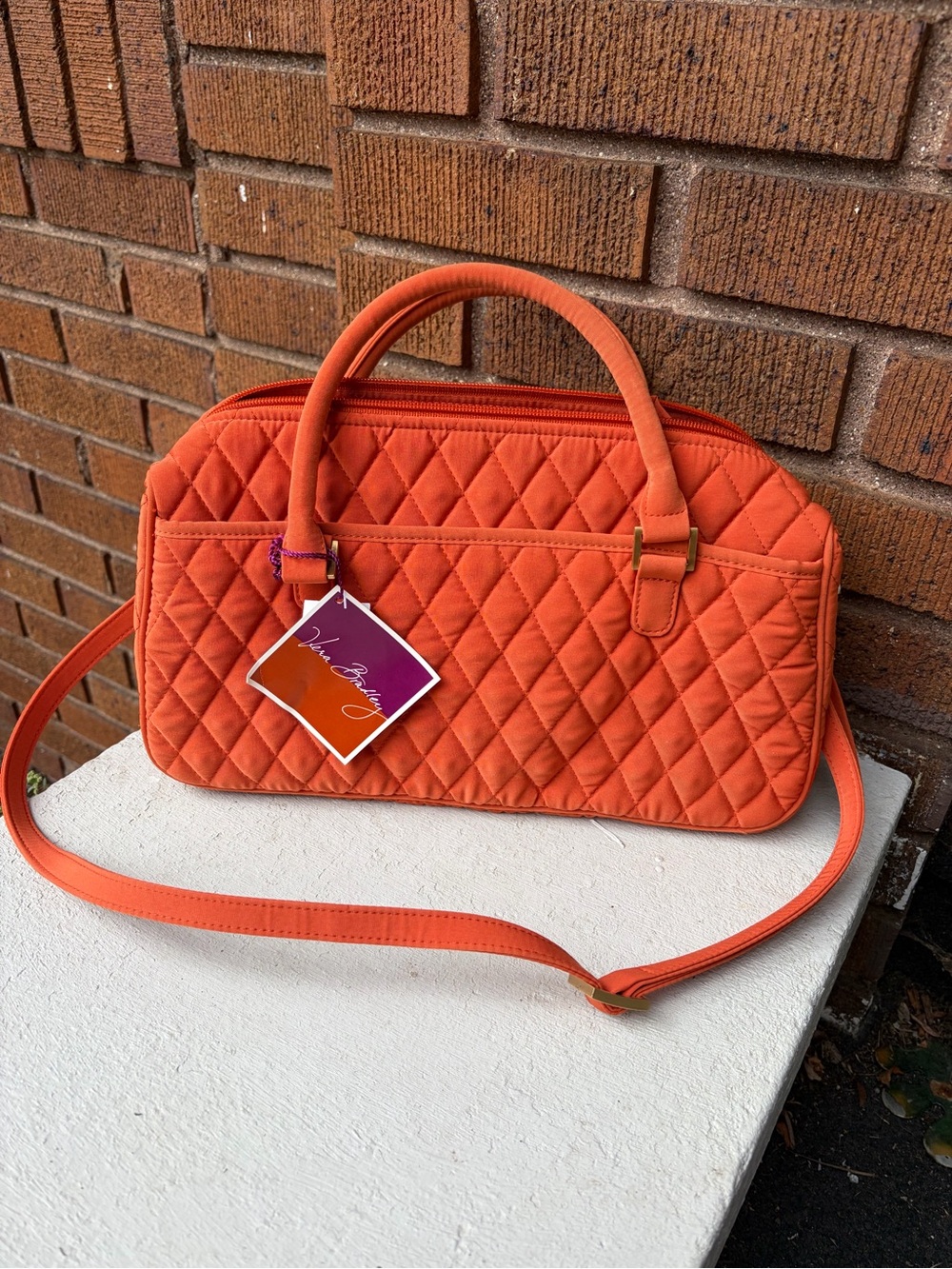 Vera Bradley Quilted Orange Crossbody Satchel